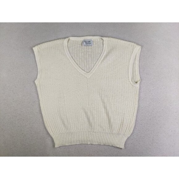 Herald House Women's Sweater Vest Size Large Vintage Ivory Lightweight - Picture 1 of 8